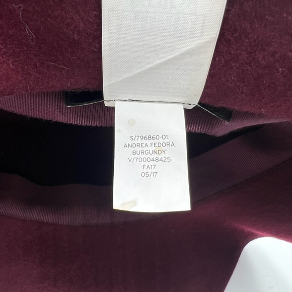 Banana Republic Burgundy Wool Fedora Winter Brim Hat Classic - Picture 7 of 12